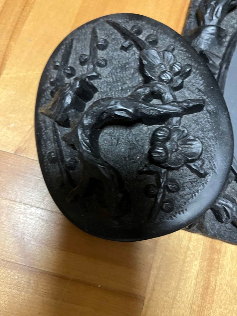花鳥彫古硯