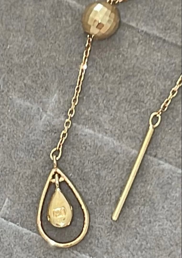 TSUTSUMI ダイヤモンド　k18 YG ドロップ型ピアス(片耳用)