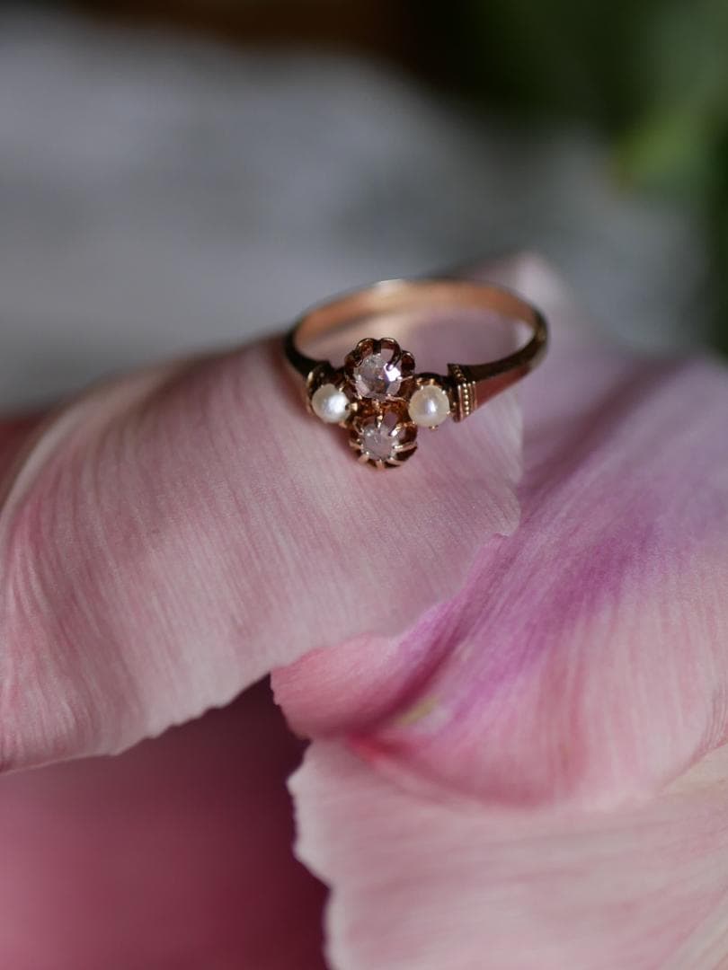 FR-34 　ヴィクトリアン　K18 アンティーク　リング フランスアンティーク