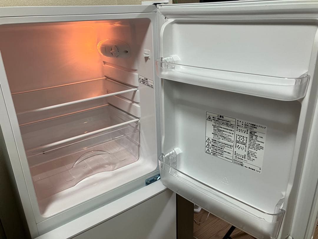 ニトリ　冷蔵庫　白　NTR-106WH 106L 2024年製