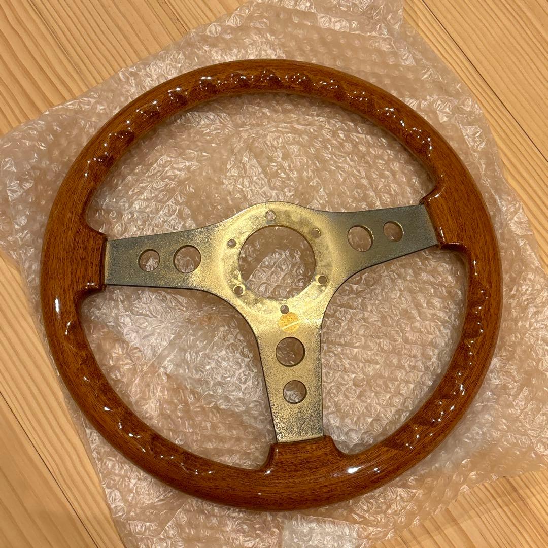 【当時物】O.B.A ウッドステアリング 直径約34cm