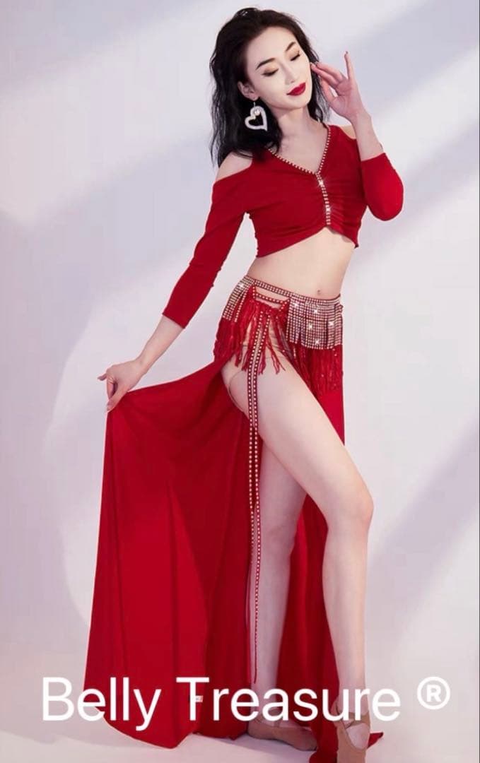 赤 ベリーダンス セットアップ