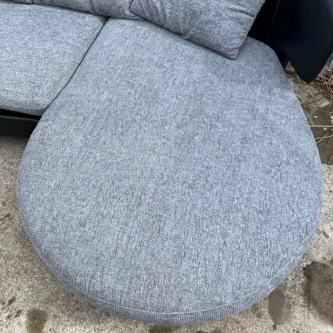 北欧レトロ 3人掛けコーナーソファー ソファーベッド アームチェア ブラック