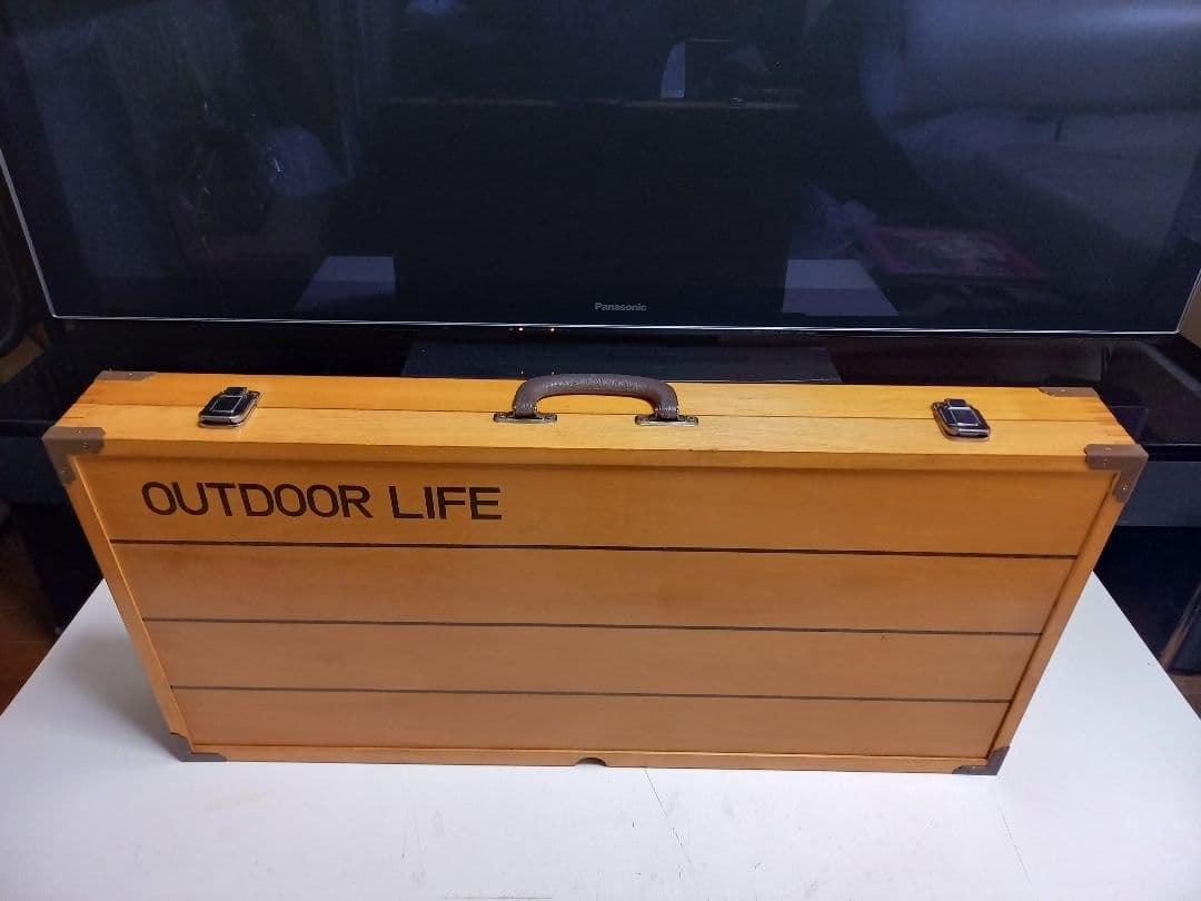 美品　OUTDOOR LIFE　ウッド　キャンピング　テーブル　チェア　セット