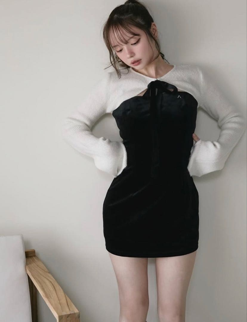 andmary♡Anita ribbon mini dress