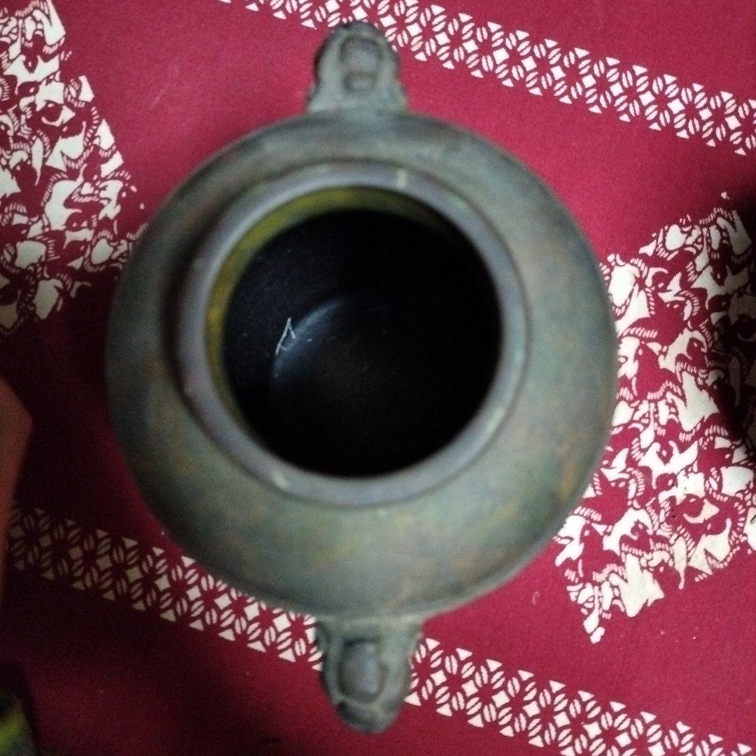 中国　花瓶　銅器