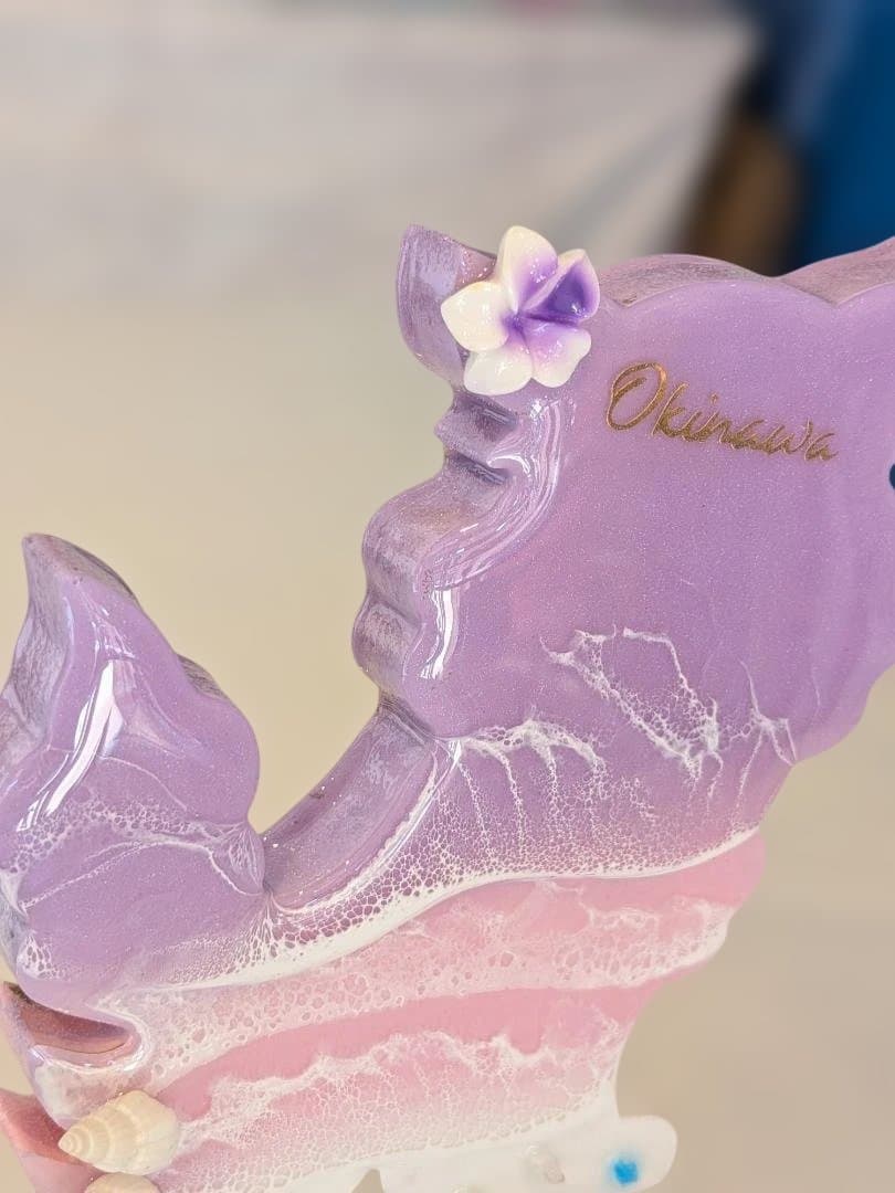 (121)ミニシーサーおきなわ (メス)レジンアート