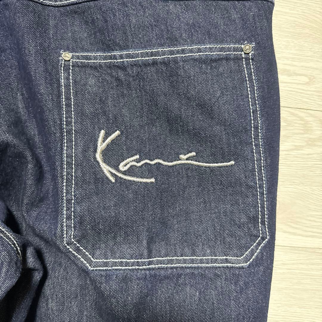 00s KARL KANI デニムオーバーオール メタルプレート 刺繍 ビック