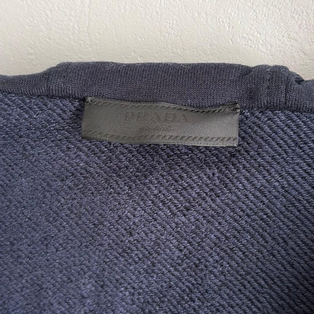 【新品タグ付き✨】PRADA ハイブリッドパーカー　ナイロン切り替え　ラバーロゴ