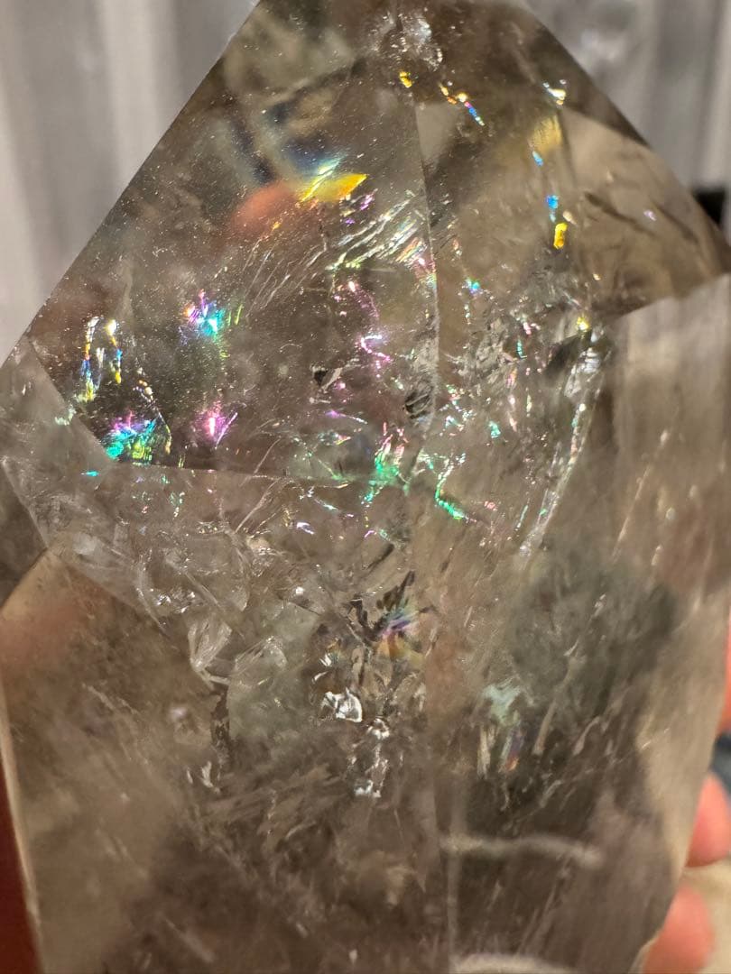 高透明＆高品質　虹ギラギラ⭐︎ガーデンクォーツ ポイント ブラジル産