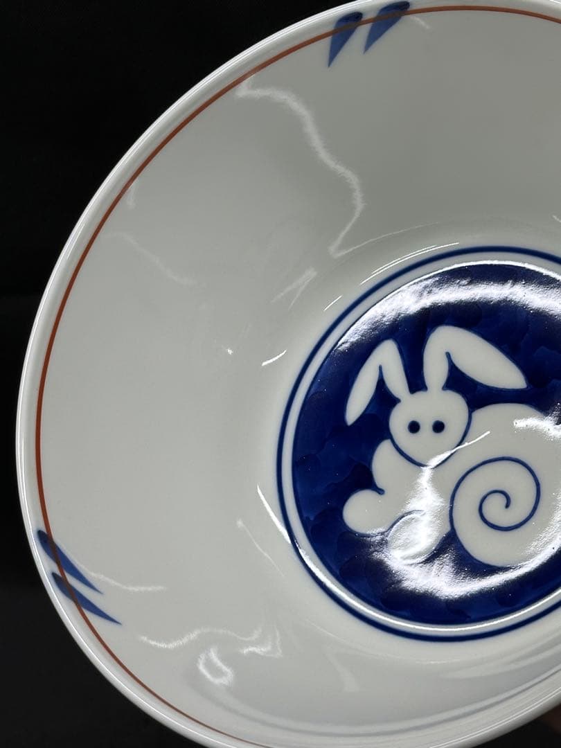 【美品】深川製磁　深川　月見うさぎ　深鉢　鉢　1700-069