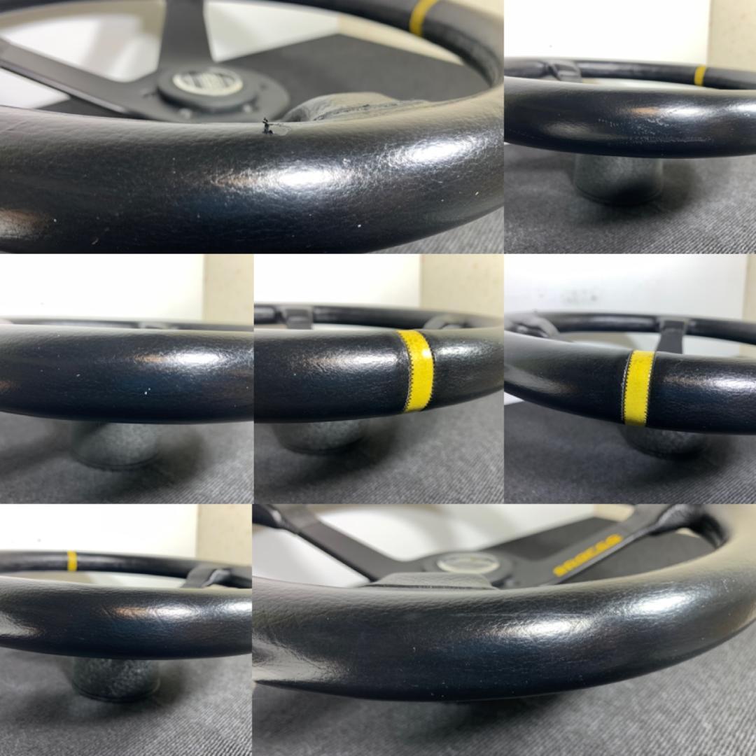 スパルコ R345 ディープコーン レザーステアリング 良品 ホーンボタン付