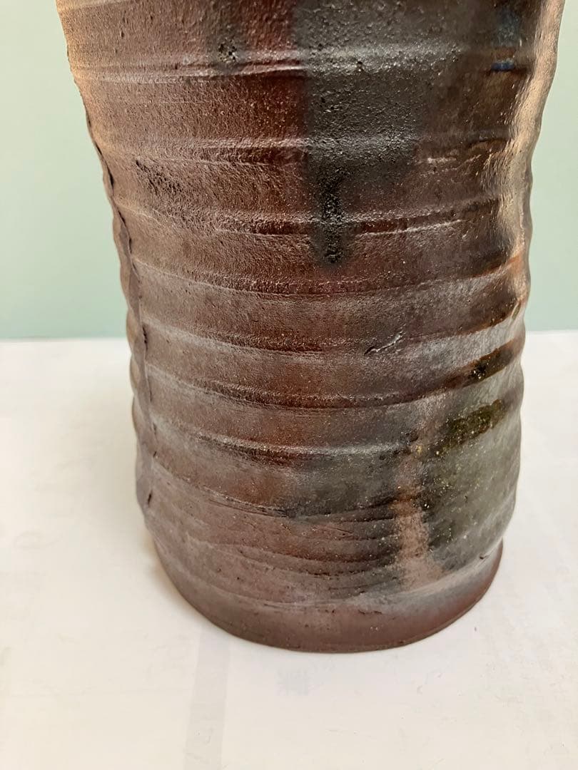 沖縄　琉球焼の名工【故】宮城勝臣作　壺　花器　やちむん　ヤチムン　（壺屋焼　希少