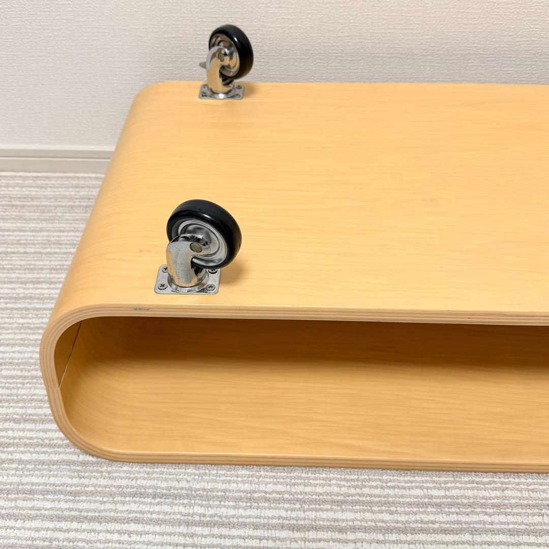 曲げ木　ローテーブル キャスター　サイドテーブル　TV台　天然木　北欧　オーク