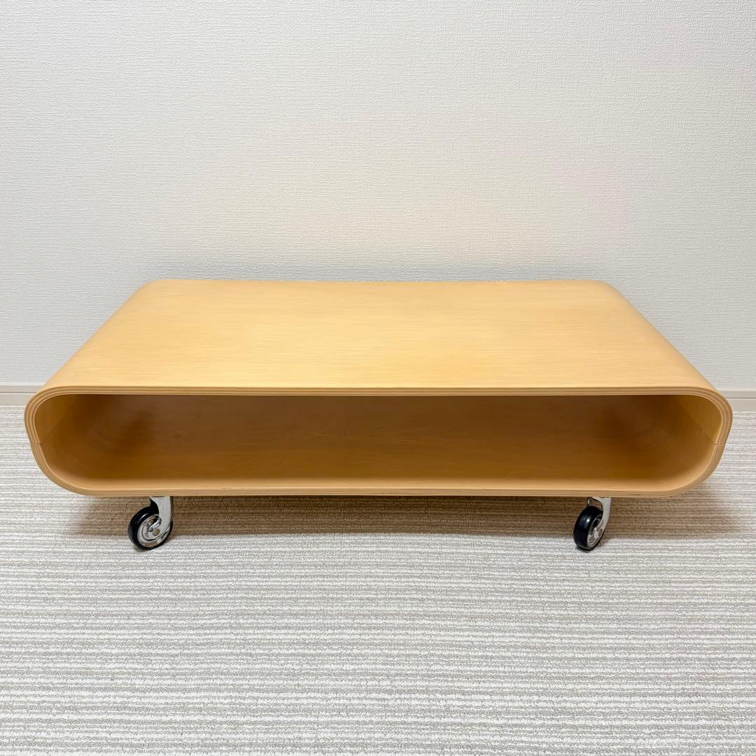 曲げ木　ローテーブル キャスター　サイドテーブル　TV台　天然木　北欧　オーク