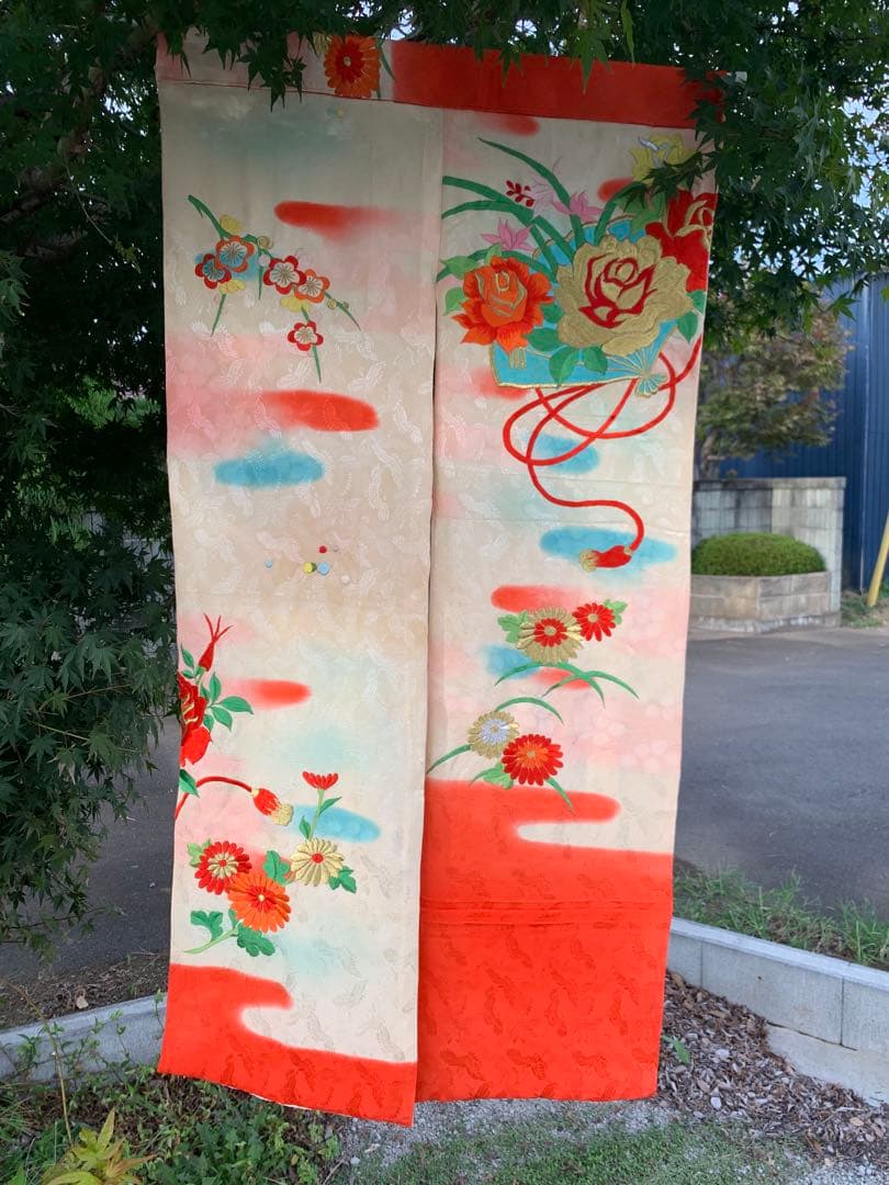 【リメイク】アンティーク暖簾　子ども晴れ着