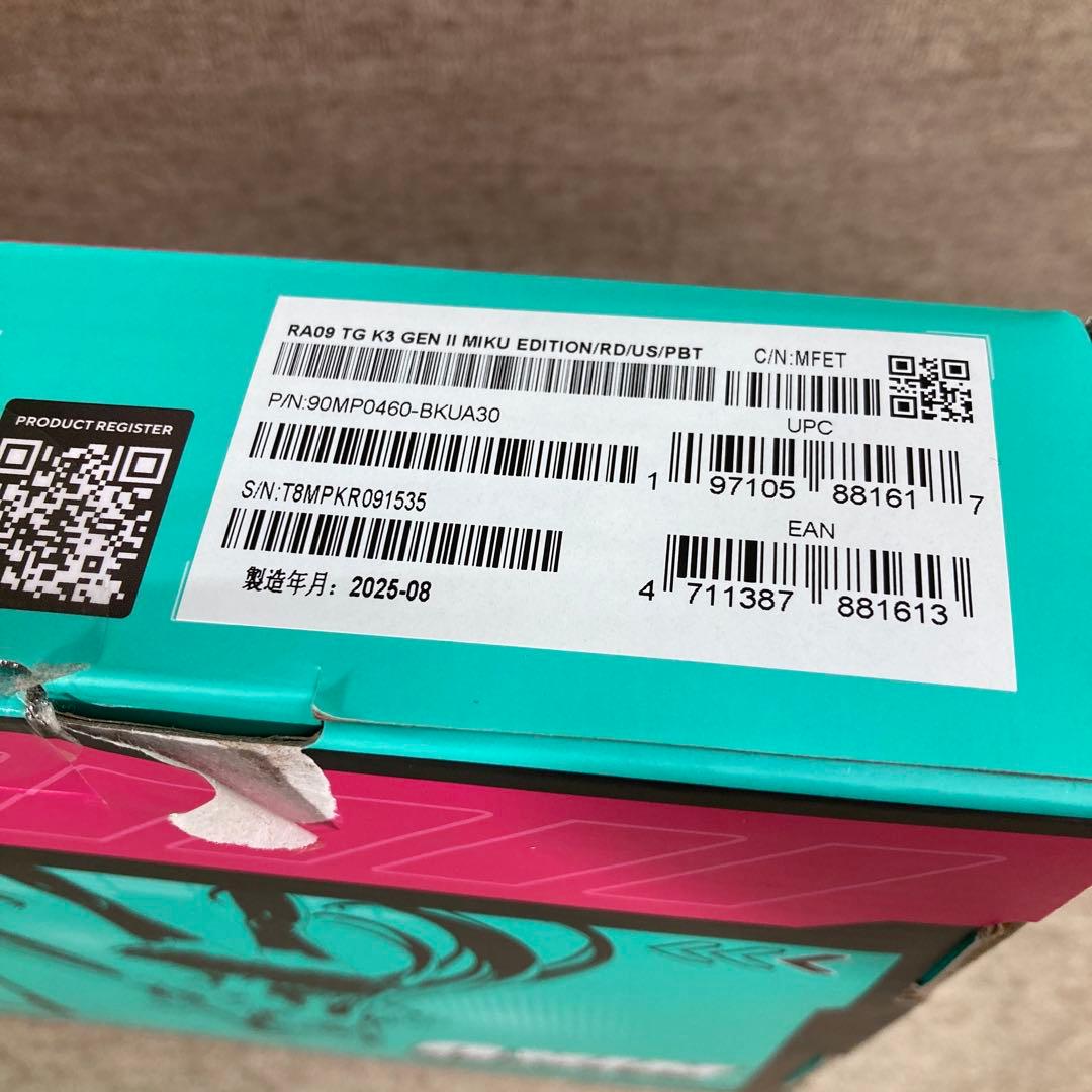 初音ミク ゲーミングキーボード RA09 TG K3 GEN II (62258