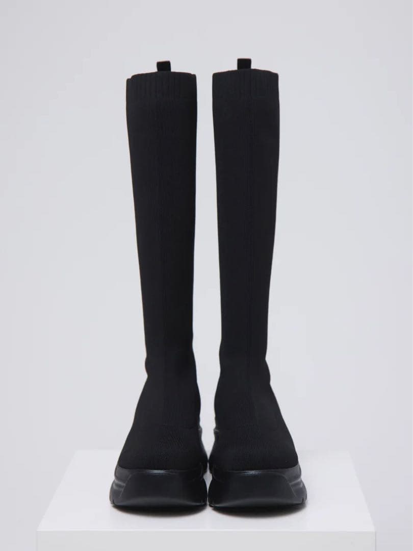 鈴木亜美さん　ロングブーツ　ニットブーツ　厚底　M