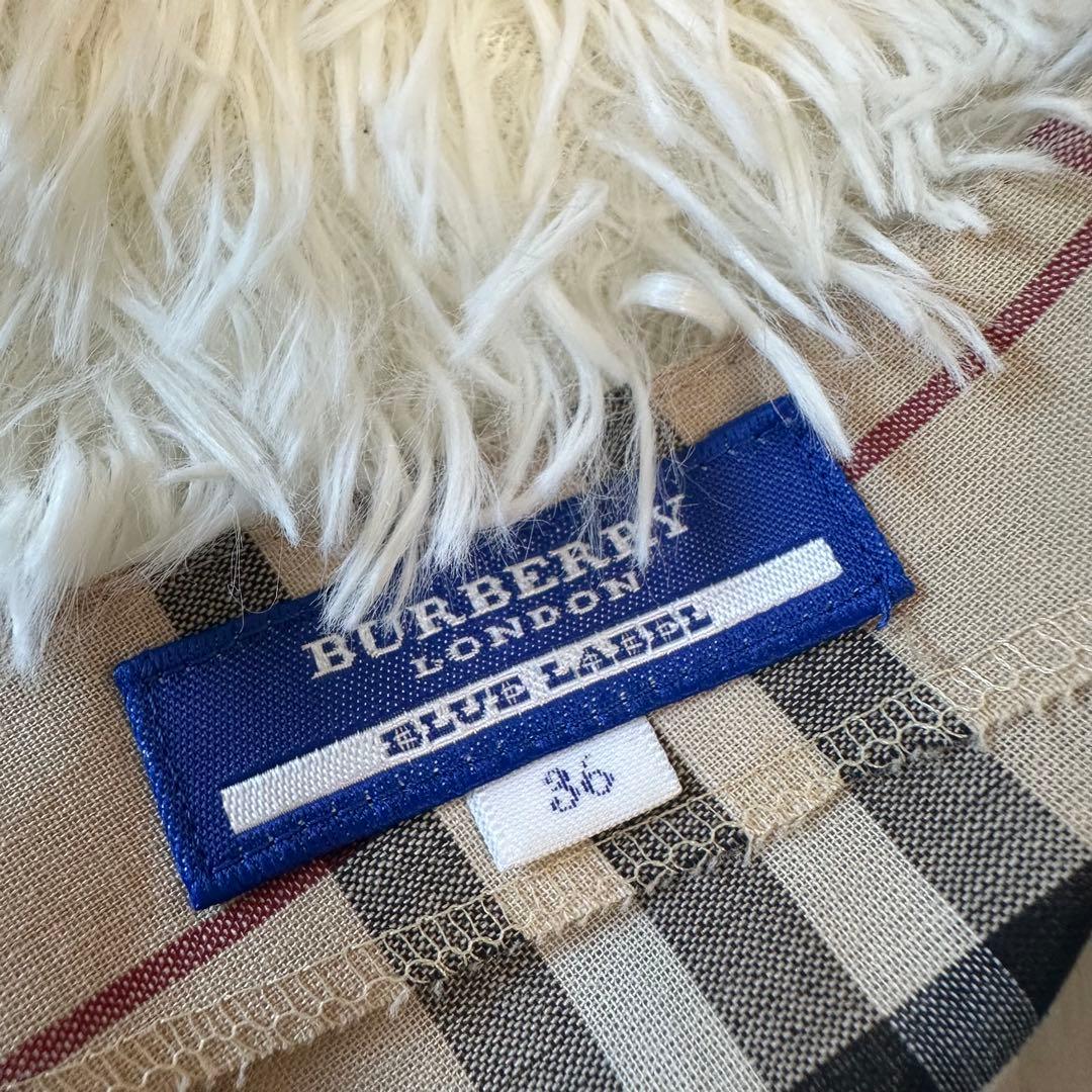 美品 バーバリーブルーレーベル ノバチェック ワンピース ホルターネック 36