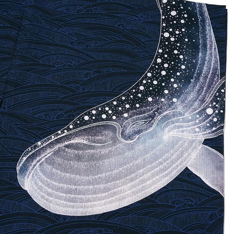 しげこです〜レア柄★めずらしい絵羽柄浴衣.紺地波柄