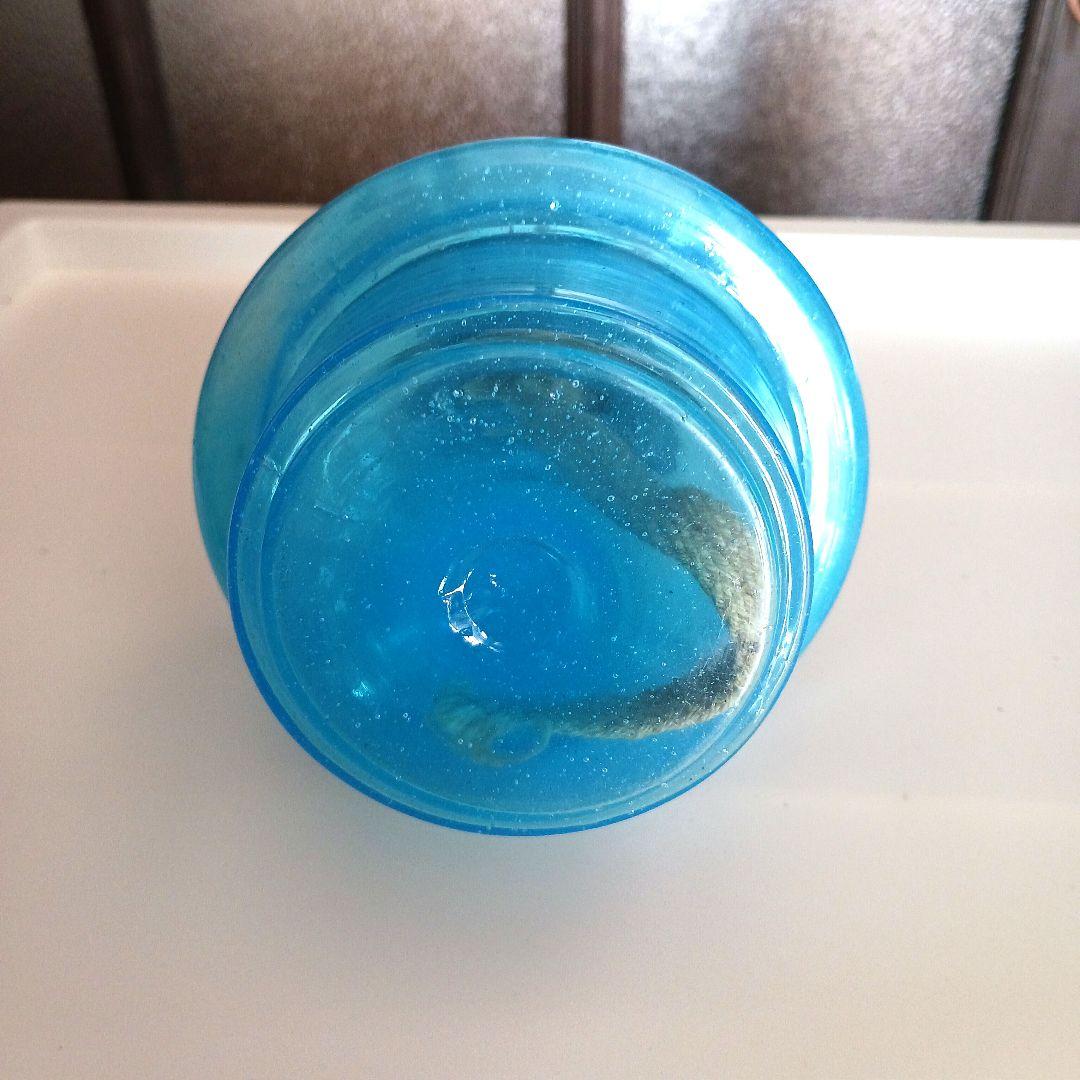 アンティーク吊りオイルランプ　　スカイブルー