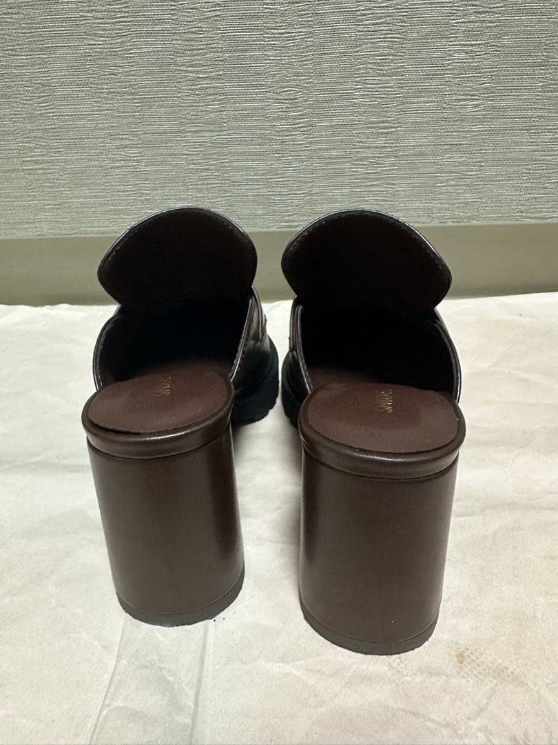 SNIDEL ヒールローファーサボ　ブラウン ミュール 23.5