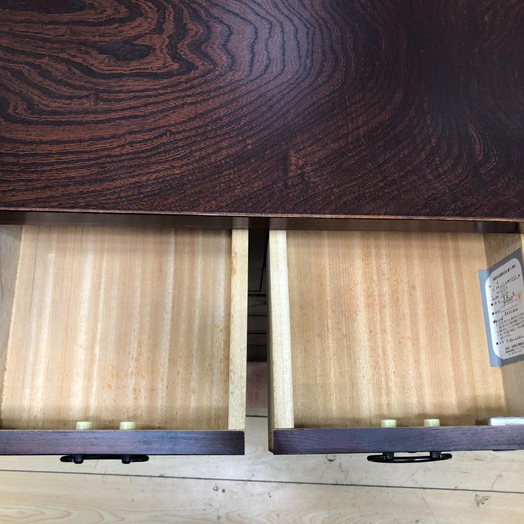 送料無料 和風民芸調 整理タンス 鍵付きチェスト 天然木 木目 250720-