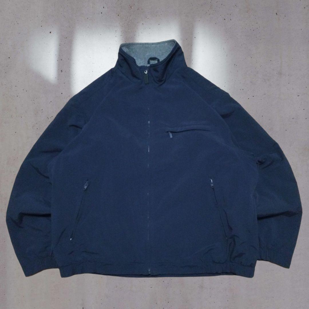 00s Eddie Bauer ウォームアップジャケット L 濃紺 シェルド