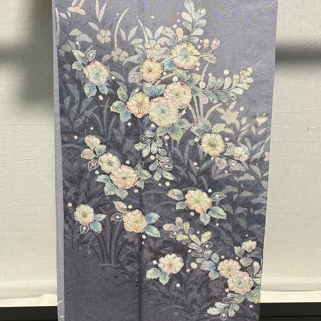 D129 訪問着 辻ヶ花 絞り 正絹 着物 袷 極美品