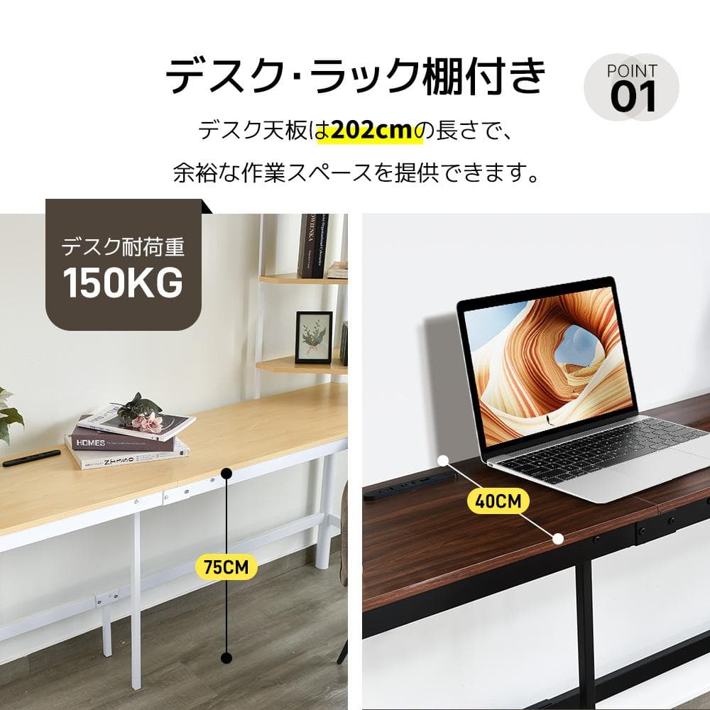 赤字価格！！売切ゴメン！ コンセント・デスク付きロフトベッド　二段　WHITE
