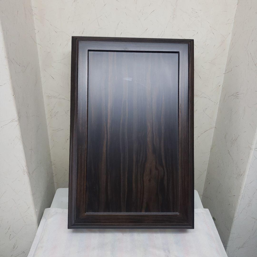 蔵出し特価　黒檀花台 スジ彫花瓶台 D５１×３３×１２cm　こきず訳有り箱付き