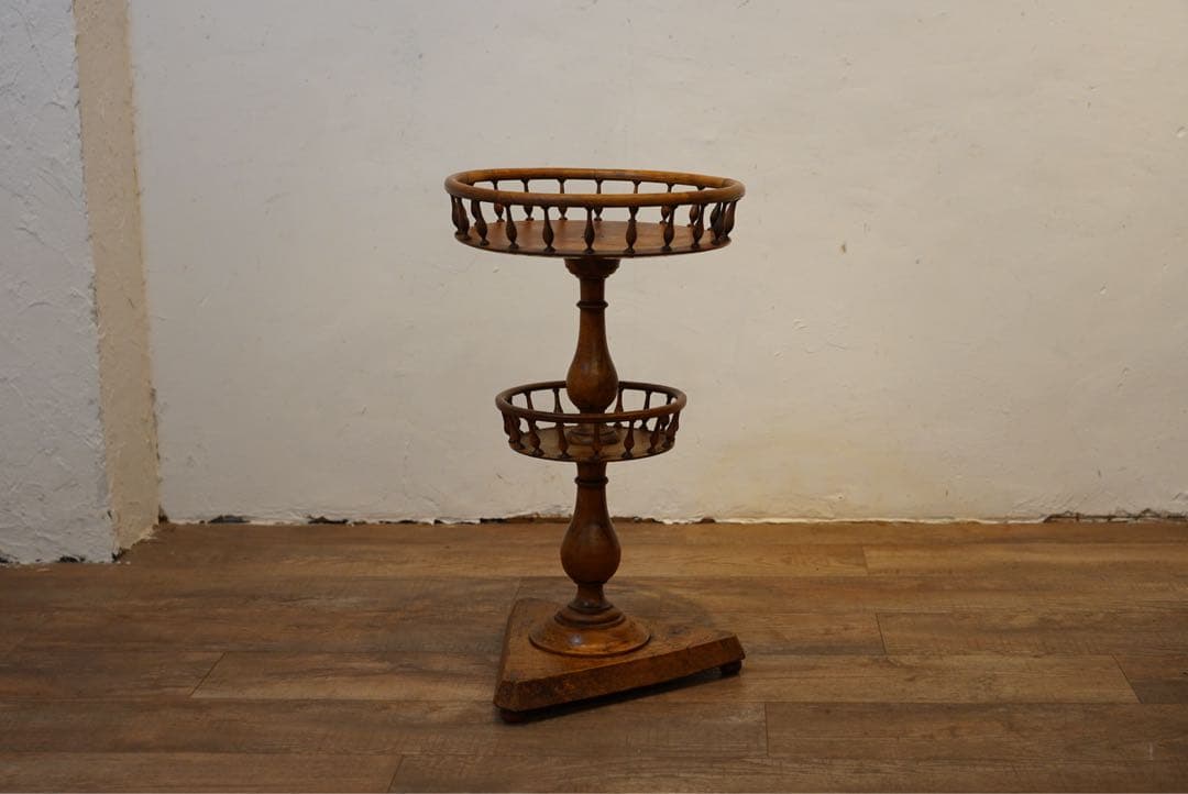 フランスアンティーク　回転棚　古木　1800年代　棚　回転　テーブル　シェルフ