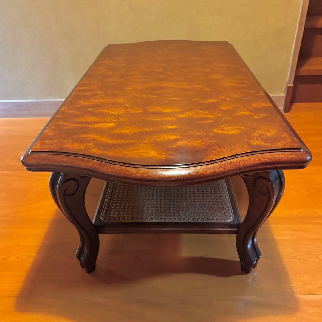 【美品】karimoku カリモク コロニアル ラタン 猫脚 センターテーブル