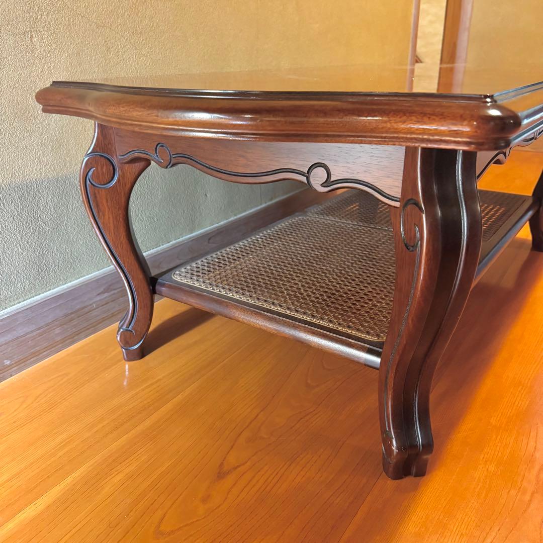 【美品】karimoku カリモク コロニアル ラタン 猫脚 センターテーブル