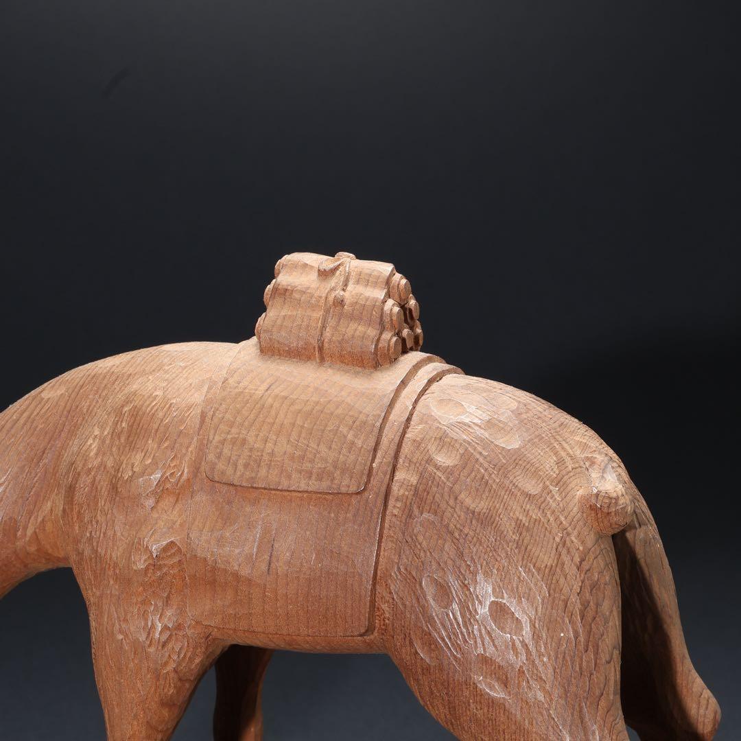 木彫　鹿　一刀彫　公山　箱入り　R1677