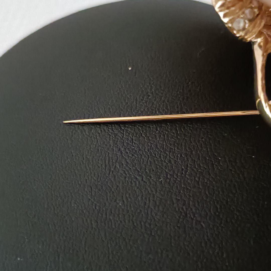 ディオール　リボン　ブローチ　ゴールド