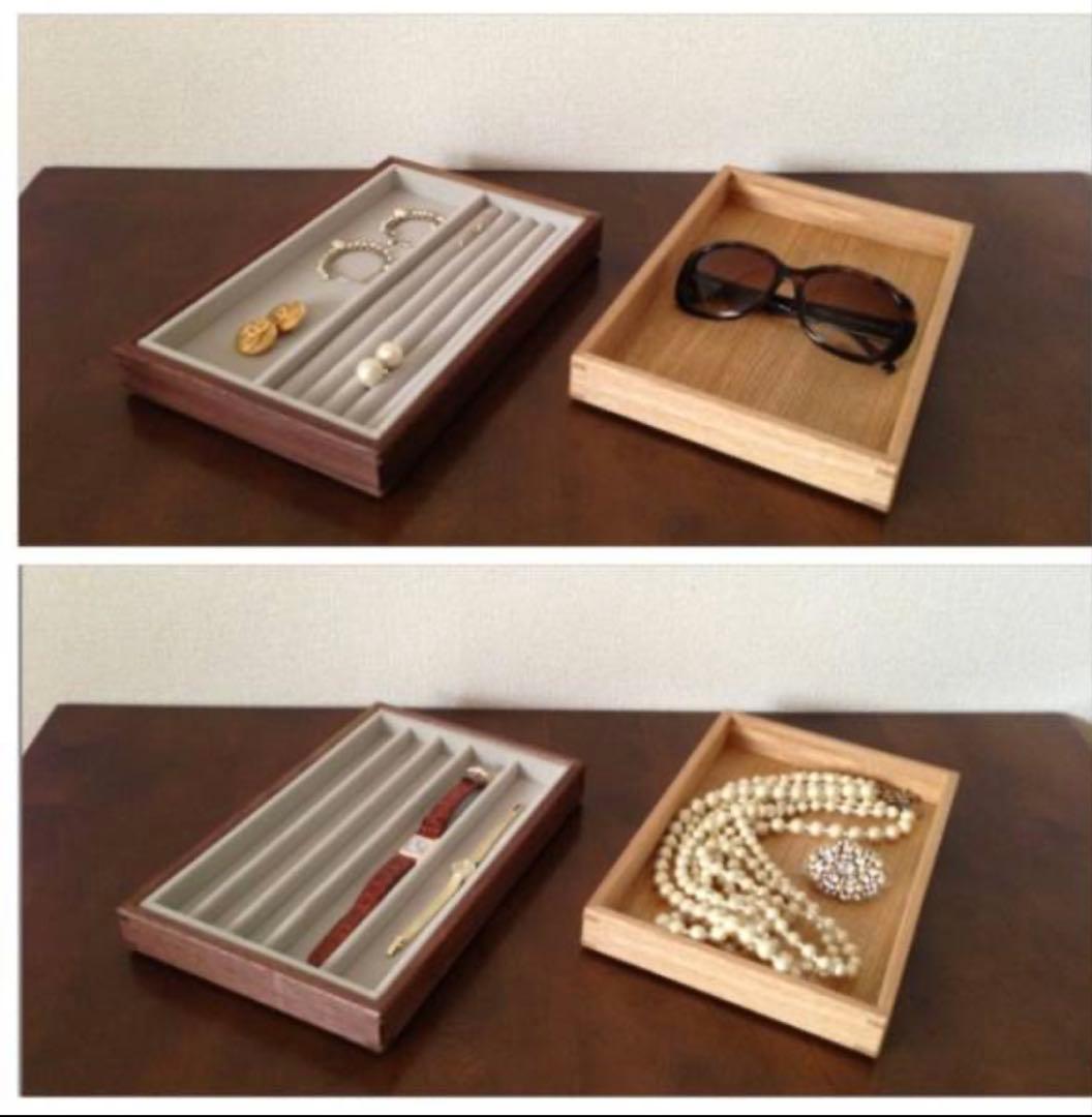 イタリヤ　オーダー　オーク材のアクセサリーBOX 蓋付き×4個