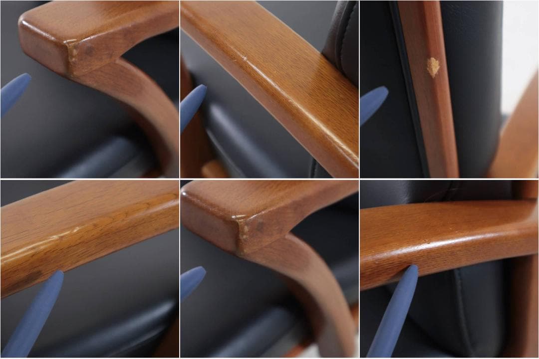 浜本工芸 ハイバック デスクチェア DSA-5800 ナラ無垢 本革レザー