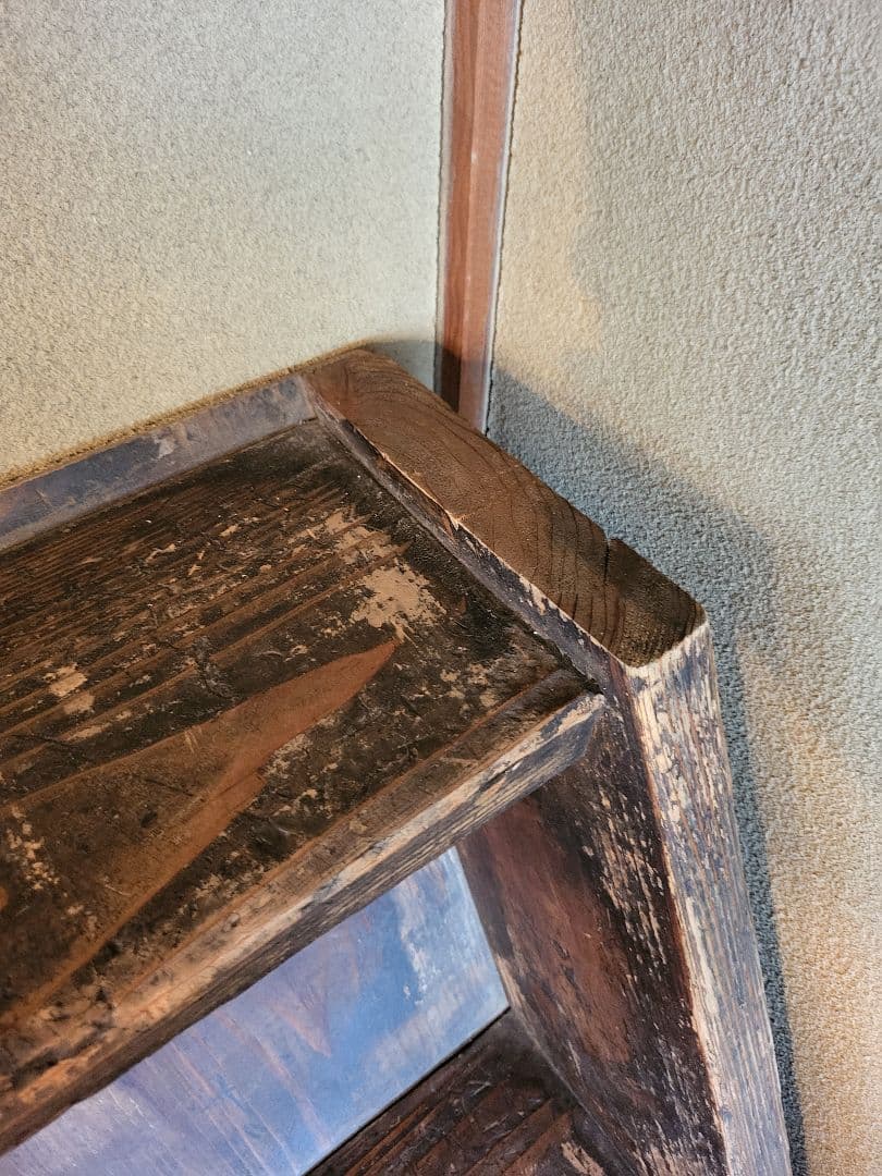 木製 階段　4段　古民家　飾り棚　展示台　什器　アンティーク