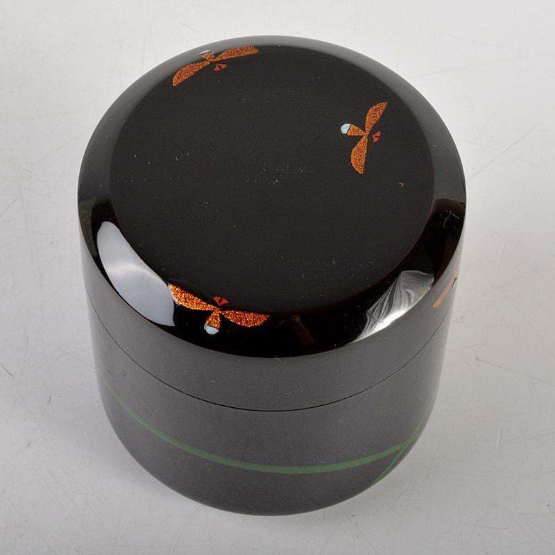 茶道具　中村宗悦作　即中斎好　螺鈿装飾　蛍早苗　雪吹棗　共箱　V　6286