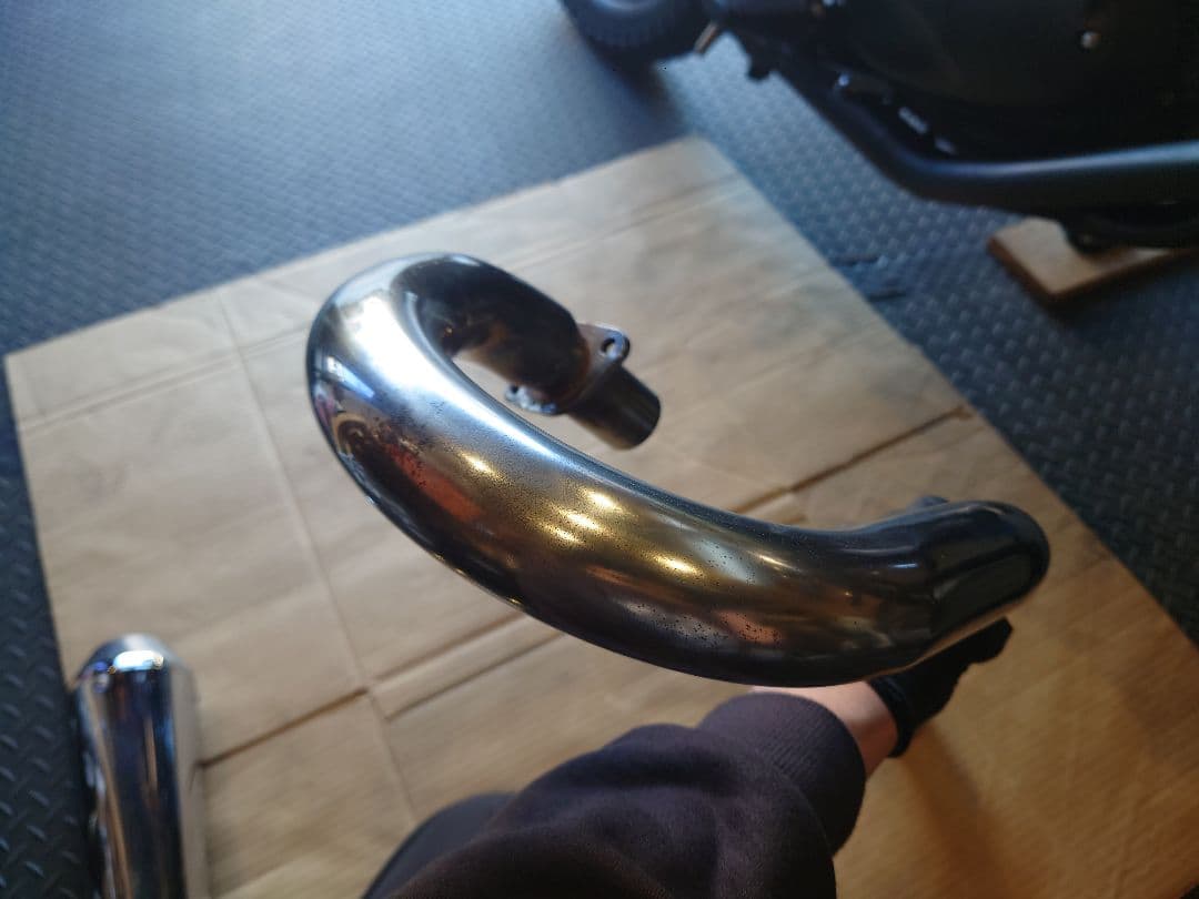 【正月限定！値下げ中】250TR 左出しアップマフラー パープルヘイズ