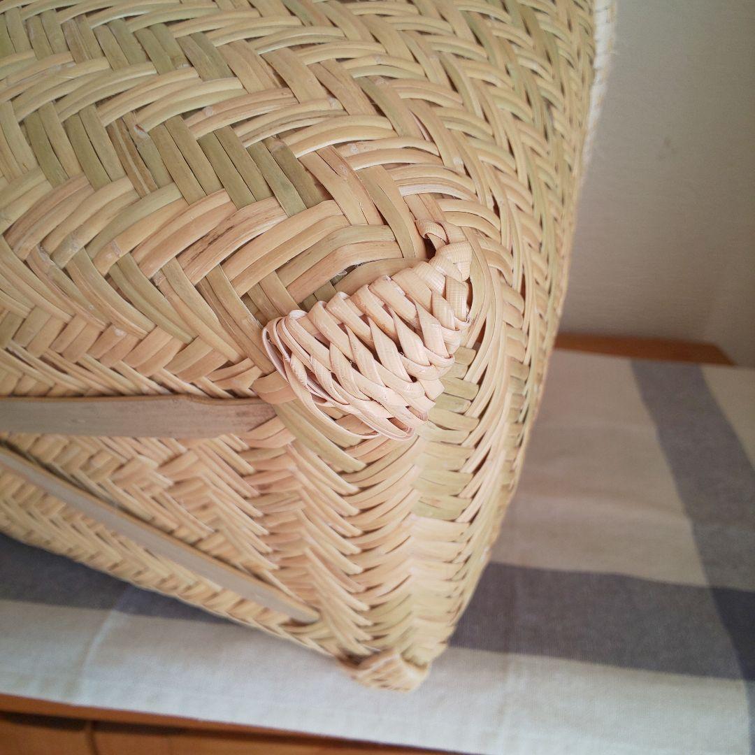 岩手県 鳥越竹細工 市場かご 買い物かご 飾り縁