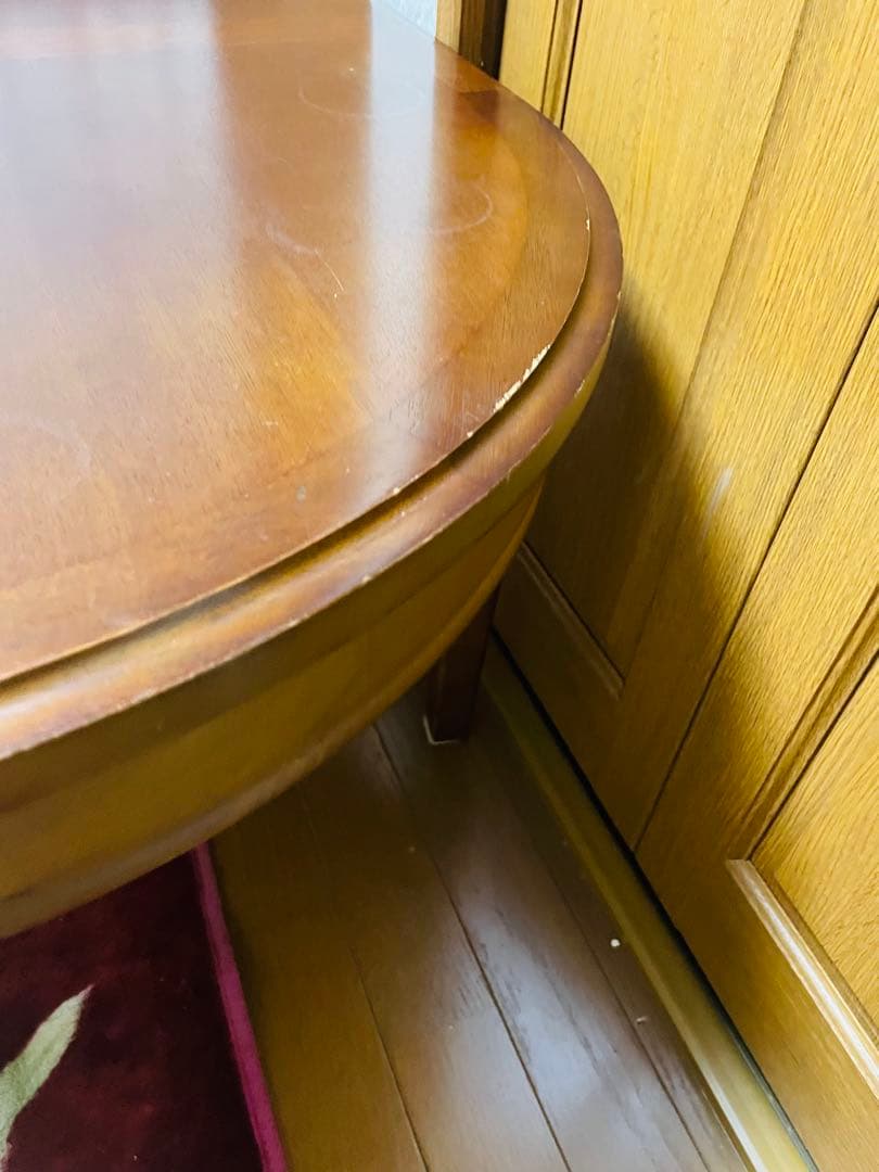 マルニ家具　地中海シリーズ　木製楕円形テーブル ブラウン