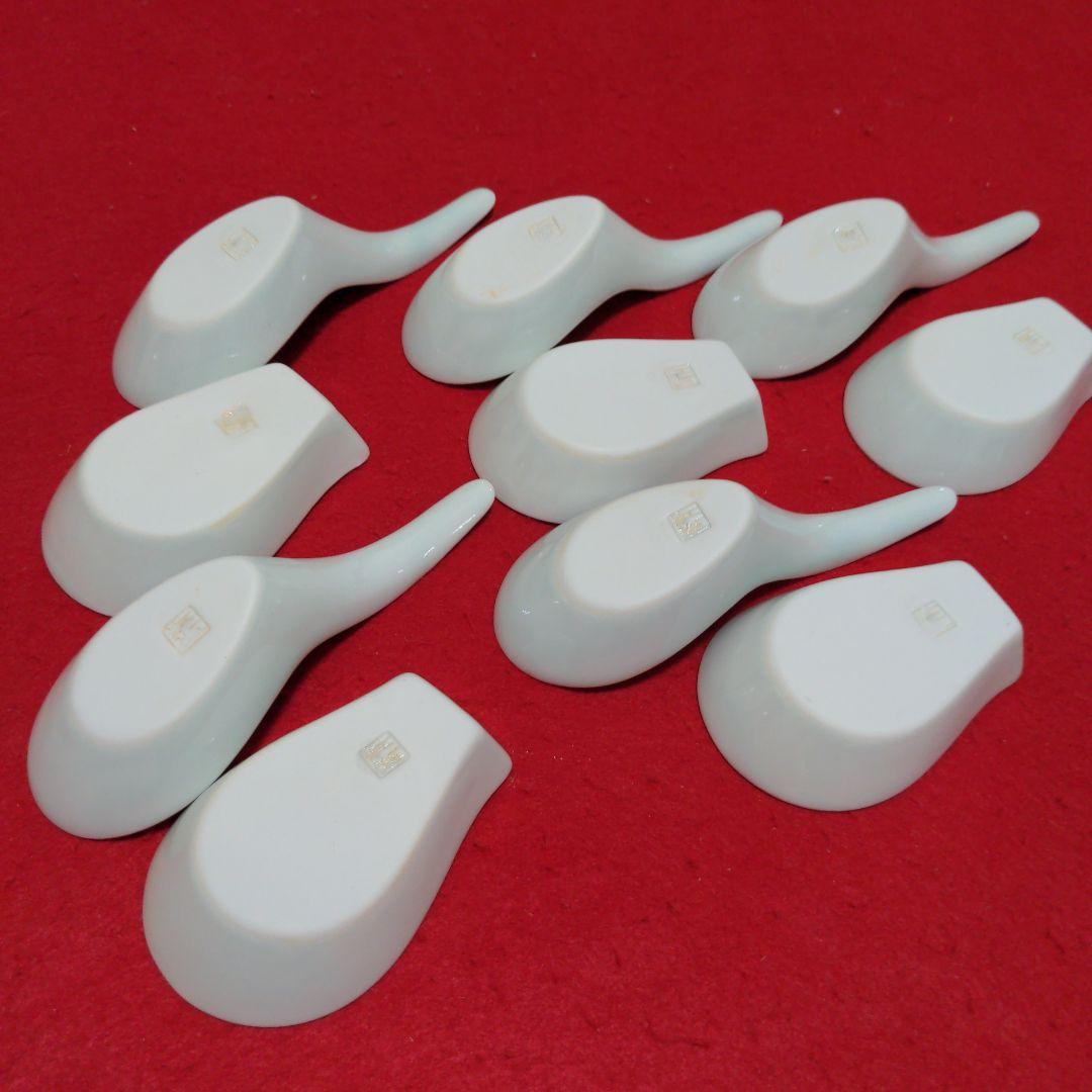 有田焼　しん窯　青花　手描き　レンゲセット　５客　他４点