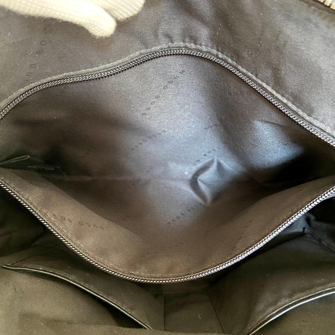 【美品】HUGO BOSS　ヒューゴボス　ビジネスバッグ　シボ皮　ブラック