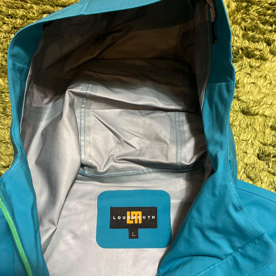 新品Lサイズ　高機能ラウドマウスゴルフメンズダントツ撥水レインウェア　ブルー