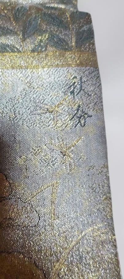 御袋帯 花歳詩季 西陣あさぎ 分析通知書あり