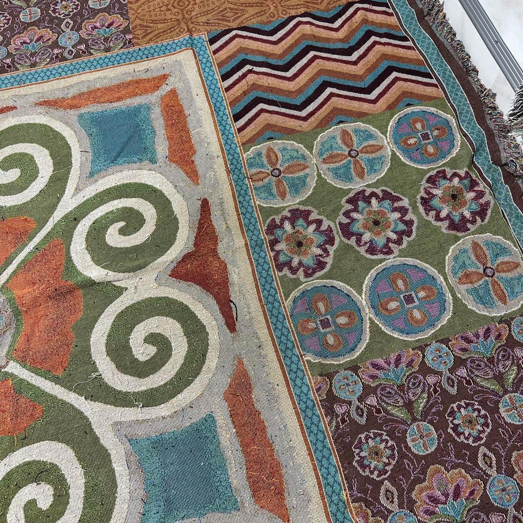 大判　アート　マルチカバー　ソファーカバー　ビンテージラグ　260x230