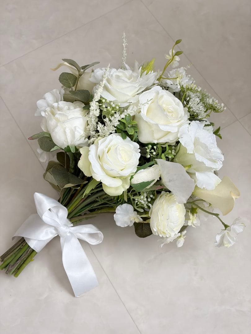 アーティフィシャルフラワー ブーケ ブートニア グローブ 3点セット