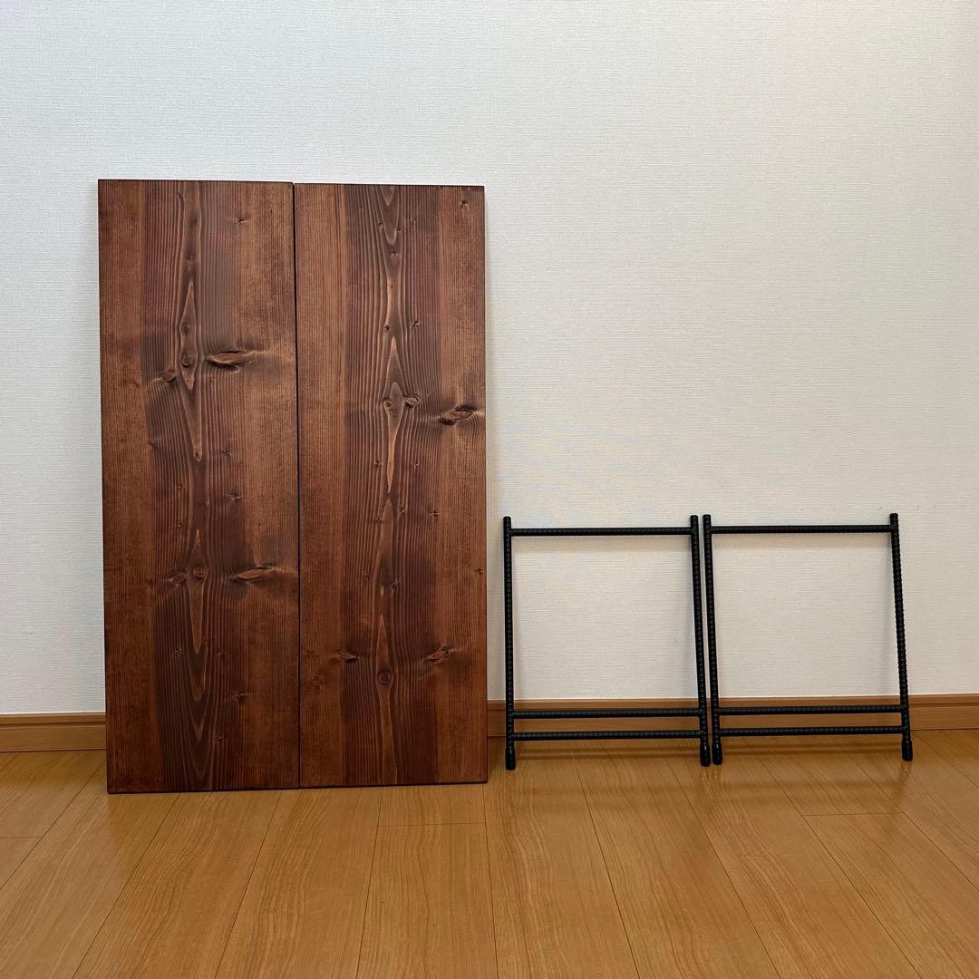 アイアンローテーブル　アイアンレッグ　ローボード　什器　キャンプテーブル　板付